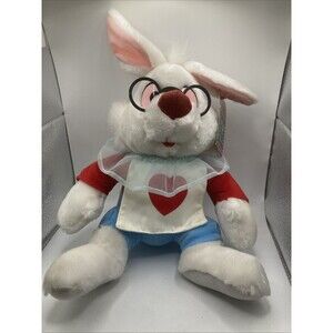 Vtg Walt Disney World Alice in Wonderland WHITE RABBIT 10" Plush NEW WITH TAGS